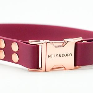wine red dog collar